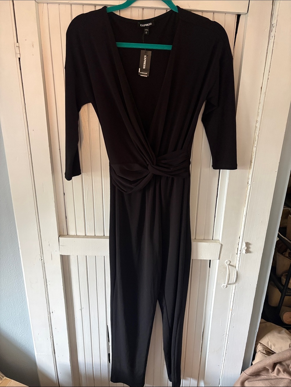 Express Black Twist-Front Jumpsuit
